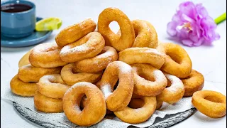 Улетные пончики 🍩! Рецепт без яиц и молока, как в детстве на базаре🔥!