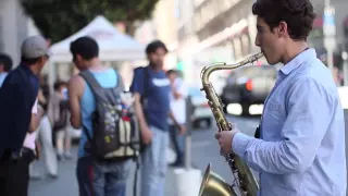 SF Saxophone Street Musician. Justin Ward.