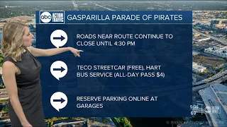 Gasparilla road closures, traffic