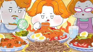 Bibimmyeon (Spicy Noodle) Mukbang! Animation ASMR /foomuk