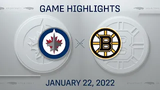 NHL Highlights | Jets vs. Bruins - Jan. 22, 2022