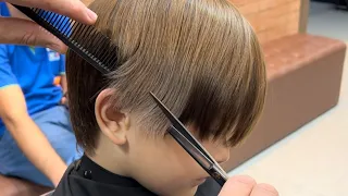 Como cortar cabelos de criança todo na tesoura | aprenda cortar cabelo de criança