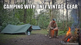 vintage camping using vintage gear f1 french tent