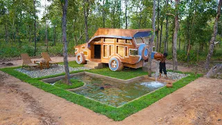 Building The Most Beautiful Swimming Pool Car House