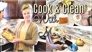 COOK AND CLEAN WITH ME 2018 | EASY MEAL | CLEANING MOTIVATION | SAHM