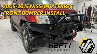 How to Install 05-15' Nissan Xterra Hefty Fabworks Front Bumper and Warn Evo 10s Winch