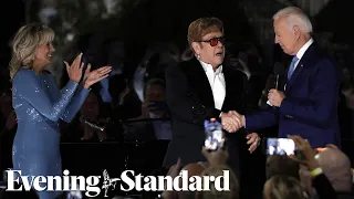 Elton John honoured with humanitarian award during White House gig