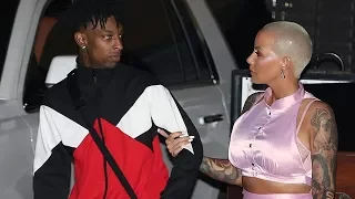 Amber Rose Shows Off Breast Reduction At Valentine's Day Dinner With 21 Savage