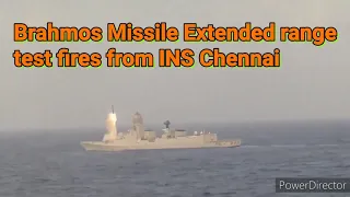 BrahMos Missile test fires from INS Chennai stealth Destroyer:this was the extended range of BrahMos