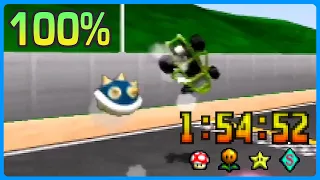 Mario Kart 64 - 100% (Skips) Speedrun 1:54:52 [WR]