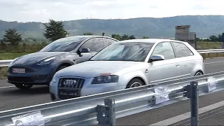 TESLA MODEL Y PERFORMANCE vs 750 HP AUDI S3: DRAG RACE