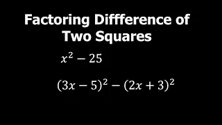Factoring Difference of Two Squares | Algebra | Grade 8 Math | Math Video Central