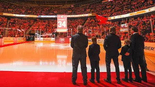 Kiprusoffin paita nousee kattoon 🇫🇮 Kiprusoff honored by Flames with jersey retirement