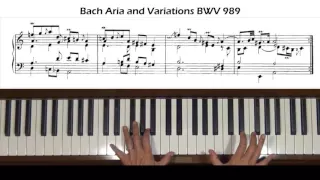 Bach Aria variata alla maniera italiana BWV 989 Aria Piano Tutorial