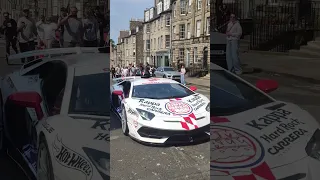 Epic Arrival at Gumball 3000 Edinburgh! Straight Piped Lamborghini SVJ Unleashed! #shorts #unedited