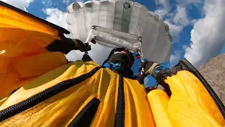 Wingsuit jump from "Divino 2", Sella, Spain