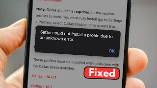 Safari could not install a profile due to an unknown error / iPhone / iPad / Problem Fix IOS 17