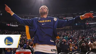 Klay Thompson's Starting Lineup Intro and First Basket at Chase Center | Jan. 9, 2022