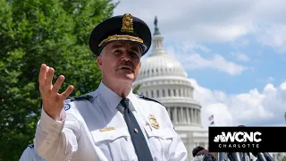 U.S. Capitol police briefing on bomb threat outside Library of Congress