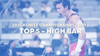 Top 5 Routines - High Bar - Senior Men Day 1 - 2024 Xfinity US Championships