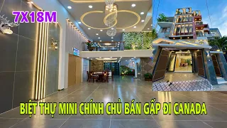 Bán nhà Gò Vấp biệt thự mini 7m x 18m 4 lầu tuyệt đẹp bán lỗ 4 tỷ định cư CANADA