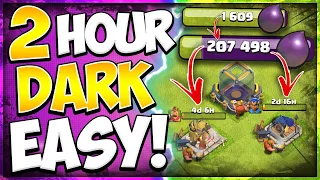 200k Dark Elixir = 2 Heroes in 2 Hours! How to Farm Dark Elixir 4 Rushed TH13 in Clash of Clans