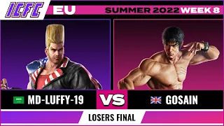 MD-Luffy-19 (Paul) vs. Gosain (Law) Losers Final - ICFC EU Tekken 7 Summer 2022 Week 8