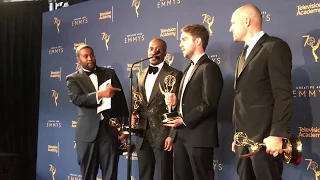 Creative Arts Emmys 2018: Winners Kenan Thompson, Chris Redd (SNL') backstage in press room