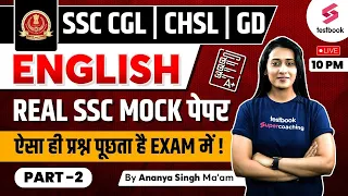 SSC GD 2023-24 | English |SSC CGL, CHSL, MTS English Mock Test - 2| SSC 2024 English By Ananya Ma'am