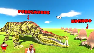 UPGRADING PURUSAURUS vs KOMODO DRAGON in Animal Revolt Battle Simulator | CHOP FRANKLIN SHINCHAN