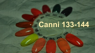 Палитра Canni цвета 133 - 144. Свотчи Canni. Плотность Canni. Обзор. Летние цвета