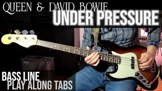 Queen & David Bowie - Under Pressure /// ACCURATE BASS LINE [Play Along Tabs]