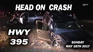 HWY 395 Head On Crash Sunday May 28 2017