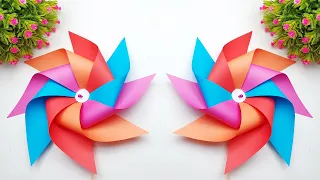 How to Make Paper Windmill That Spins | Paper Pinwheel | Easy Paper Crafts For School Project