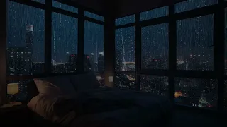 Lie In A Warm Bed And Fall Into Deep Sleep | Heavy Rain To Relax And Sleep Well