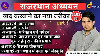 राजस्थान अध्ययन कक्षा -8 याद करवाने का नया तरीका (Part-2) by subhash Charan Sir