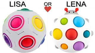 LISA OR LENA GAME 💖 Pop it | FIDGET TOYS | What do You Like? | Lisa and Lena #91
