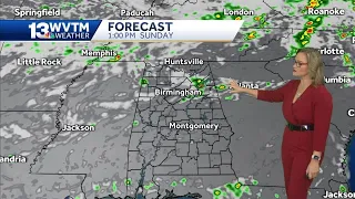 Steamy afternoon showers in Central Alabama Sunday