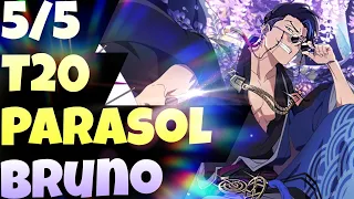 Alpha Parasol Bruno: T20 Max Transcended Gameplay Review | Bleach Brave Souls x Burn The Witch