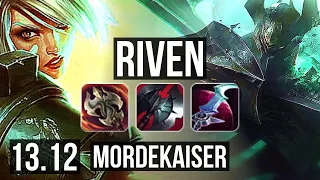 RIVEN vs MORDE (TOP) | 5.6M mastery, 6 solo kills, 1000+ games, Godlike | EUW Master | 13.12