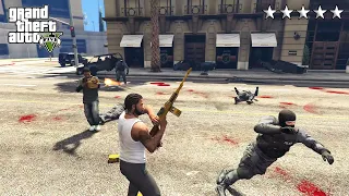 GTA 5 - Franklin and Lamar OWN LOS SANTOS FIVE STAR COP BATTLE!