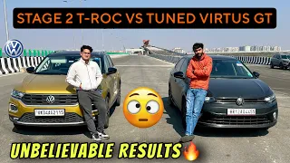 Stage 2 T-ROC VS STAGE 1 VIRTUS GT🚀| Unexpected Results🔥             #virtus #tunedtroc #dragrace