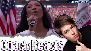 THE PHRASING! | Brandy sings national anthem - (REACTION)