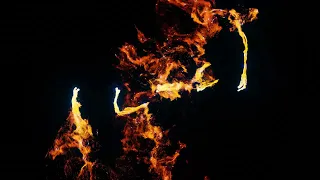 Streaming particle flames (top view)