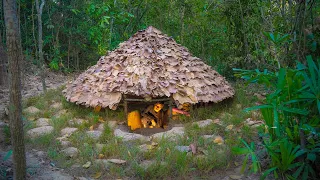 Girl Living Off Grid Alone built a dugout in the forest  Start to finish