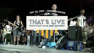 That's Live Cesena 2016 Rockin'1000 Bass players (unofficial video)