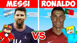 Minecraft NOOB vs PRO vs HACKER: MESSI vs RONALDO BAU CHALLENGE ⛏