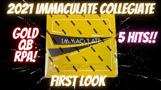 2021 Immaculate Collegiate Football Hobby Box. 2 Gold RPA's!