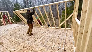 Simple Mortgage Free Cabin Build Pt 3: Wall Framing And T1-11 Installation