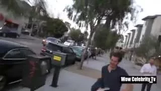 Andrew Garfield running after Paparazzi in Venice Beach
